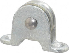 Value Collection - Single Open Upright Mount Guidance Pulley - Sheave, 1-3/8 Inch Outside Diameter, Fibrous Rope, 5/16 Inch Diameter, 0.17 Inch to 0.181 Inch Mounting Hole Diameter Malleable Iron, Galvanized Finish - Best Tool & Supply