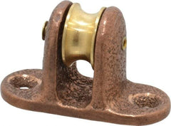 Value Collection - Single Upright Mount Guidance Pulley - Sheave, 11/16 Inch Outside Diameter, Fibrous Rope, 1/4 Inch Diameter, 0.144 Inch to 0.155 Inch Mounting Hole Diameter Bronze, Finish - Best Tool & Supply