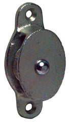 Value Collection - Single Side Side Mount Guidance Pulley - Sheave, 1-3/8 Inch Outside Diameter, Fibrous Rope, 5/16 Inch Diameter, 0.183 Inch to 0.194 Inch Mounting Hole Diameter Malleable Iron, Galvanized Finish - Best Tool & Supply