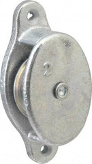 Value Collection - Single Side Side Mount Guidance Pulley - Sheave, 1-1/2 Inch Outside Diameter, Fibrous Rope, 3/8 Inch Diameter, 0.183 Inch to 0.194 Inch Mounting Hole Diameter Malleable Iron, Galvanized Finish - Best Tool & Supply