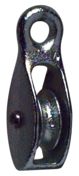 Value Collection - Rigid Eye Single Sheave Pulley - Sheave, 1-1/2 Inch Outside Diameter, Fibrous Rope, 3/8 Inch Diameter, Brass - Best Tool & Supply