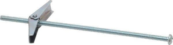 Value Collection - 1/8" Screw, 1/8" Diam, 4" Long, Toggle Bolt Drywall & Hollow Wall Anchor - 1/8" Drill, Zinc Plated, Steel, Use in Concrete, & Masonry, Hollow Tile, Plaster & Wallboard - Best Tool & Supply