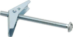 Value Collection - 1/4" Screw, 1/4" Diam, 4" Long, Toggle Bolt Drywall & Hollow Wall Anchor - 1/4" Drill, Zinc Plated, Steel, Use in Concrete, & Masonry, Hollow Tile, Plaster & Wallboard - Best Tool & Supply