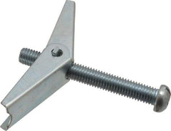 Value Collection - 1/2" Screw, 1/2" Diam, 4" Long, Toggle Bolt Drywall & Hollow Wall Anchor - 1/2" Drill, Zinc Plated, Steel, Use in Concrete, & Masonry, Hollow Tile, Plaster & Wallboard - Best Tool & Supply