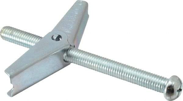 Value Collection - 1/2" Screw, 1/2" Diam, 6" Long, Toggle Bolt Drywall & Hollow Wall Anchor - 1/2" Drill, Zinc Plated, Steel, Use in Concrete, & Masonry, Hollow Tile, Plaster & Wallboard - Best Tool & Supply