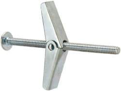 Value Collection - 3/16" Screw, 3/16" Diam, 3" Long, Toggle Bolt Drywall & Hollow Wall Anchor - 3/16" Drill, Zinc Plated, Steel, Use in Concrete, & Masonry, Hollow Tile, Plaster & Wallboard - Best Tool & Supply