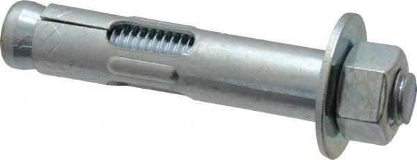 Value Collection - 5/8" Diam, 5/8" Drill, 3" OAL, 2-3/4" Min Embedment Sleeve Concrete Anchor - Steel, Zinc-Plated Finish, Hex Nut Head, Hex Drive - Best Tool & Supply