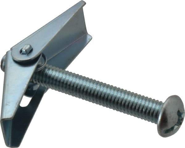 Value Collection - 3/8" Screw, 3/8" Diam, 3" Long, Toggle Bolt Drywall & Hollow Wall Anchor - 3/8" Drill, Zinc Plated, Steel, Use in Concrete, & Masonry, Hollow Tile, Plaster & Wallboard - Best Tool & Supply