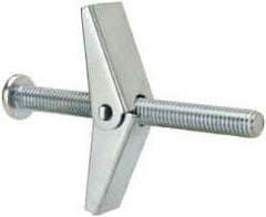 Value Collection - 3/8" Screw, 3/8" Diam, 4" Long, Toggle Bolt Drywall & Hollow Wall Anchor - 3/8" Drill, Zinc Plated, Steel, Use in Concrete, & Masonry, Hollow Tile, Plaster & Wallboard - Best Tool & Supply