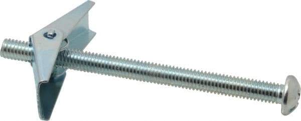 Value Collection - 3/8" Screw, 3/8" Diam, 5" Long, Toggle Bolt Drywall & Hollow Wall Anchor - 3/8" Drill, Zinc Plated, Steel, Use in Concrete, & Masonry, Hollow Tile, Plaster & Wallboard - Best Tool & Supply