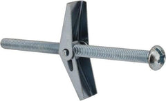 Value Collection - 3/8" Screw, 3/8" Diam, 6" Long, Toggle Bolt Drywall & Hollow Wall Anchor - 3/8" Drill, Zinc Plated, Steel, Use in Concrete, & Masonry, Hollow Tile, Plaster & Wallboard - Best Tool & Supply