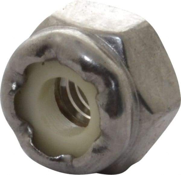 Value Collection - #8-32 UNC 18-8 Hex Lock Nut with Nylon Insert - 11/32" Width Across Flats, 15/64" High - Best Tool & Supply