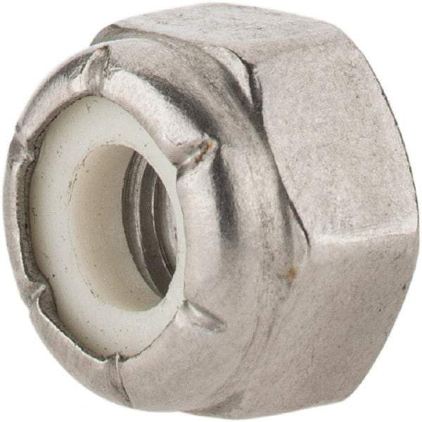 Value Collection - 1/4-20 UNC 18-8 Hex Lock Nut with Nylon Insert - 7/16" Width Across Flats, 19/64" High - Best Tool & Supply