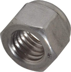 Value Collection - 5/8-11 UNC 18-8 Hex Lock Nut with Nylon Insert - 15/16" Width Across Flats, 49/64" High - Best Tool & Supply