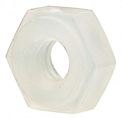 Made in USA - #2-56 UNC Nylon Right Hand Hex Nut - 4.57mm Across Flats, 1.78mm High, Uncoated - Best Tool & Supply