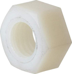 Made in USA - 1/2-13 UNC Nylon Right Hand Hex Nut - 3/4" Across Flats, 10.92mm High, Uncoated - Best Tool & Supply