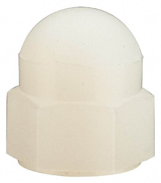 Made in USA - #6-32 UNC, 5/16" Width Across Flats, Uncoated Nylon Acorn Nut - 11/32" Overall Height - Best Tool & Supply