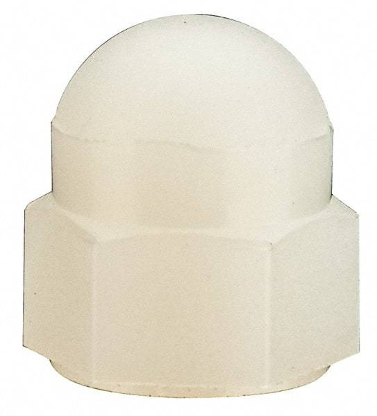 Made in USA - #10-24 UNC, 3/8" Width Across Flats, Uncoated Nylon Acorn Nut - 13/32" Overall Height - Best Tool & Supply