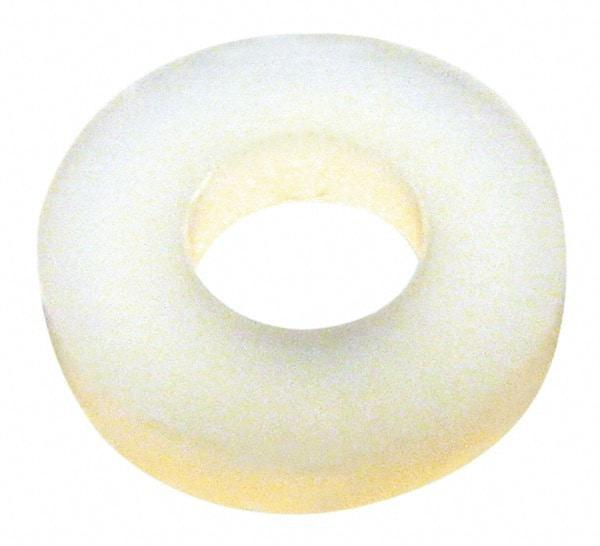 Made in USA - #10 Screw, Grade 6/6 Nylon Standard Flat Washer - 4.93mm ID x 3/8" OD, 2.36mm Thick - Best Tool & Supply