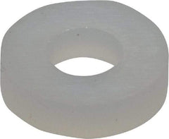 Made in USA - #4 Screw, Grade 6/6 Nylon Standard Flat Washer - 2.92mm ID x 1/4" OD, 1.57mm Thick - Best Tool & Supply