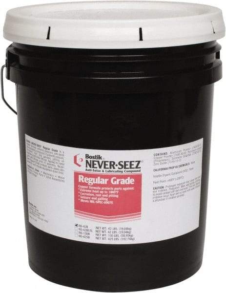 Bostik - 42 Lb Pail Extreme Pressure Anti-Seize Lubricant - Copper, -297 to 1,800°F, Silver Gray, Water Resistant - Best Tool & Supply