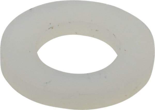 Made in USA - 1/4" Screw, Grade 6/6 Nylon Standard Flat Washer - 6.4mm ID x 11.99mm OD, 1.5mm Thick - Best Tool & Supply