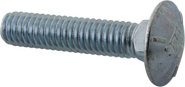 Value Collection - 5/16-18 UNC 1-1/2" Length Under Head, Standard Square Neck, Carriage Bolt - Grade 5 Steel, Zinc Trivalent Chromate Finish - Best Tool & Supply