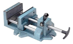 Palmgren - 8" Jaw Opening Capacity x 1-5/8" Throat Depth, Horizontal Drill Press Vise - 8" Wide Jaw, Stationary Base, Standard Speed, 19-1/2" OAL x 4-1/2" Overall Height - Best Tool & Supply