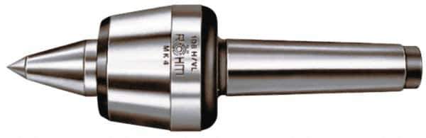 Rohm - MT6 Taper Shank, 4.134" Head Diam 5,512 Lb Capacity Live Center - 2,600 Max RPM, 3.217" Head Length, 1.9685" Point Diam, 3.071" Point Len, 5,500 Lb Max Workpc, 13.976" OAL, Long Point - Best Tool & Supply