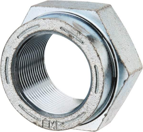 Value Collection - 1-1/2 - 12 UNF Grade C Hex Lock Nut with Distorted Thread - 2-1/4" Width Across Flats, 1-5/16" High, Cadmium Clear-Plated Finish - Best Tool & Supply