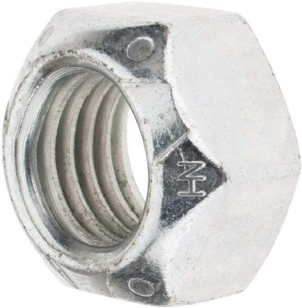 Value Collection - 7/8-9 UNC Grade C Hex Lock Nut with Distorted Thread - 1-5/16" Width Across Flats, 49/64" High, Cadmium Clear-Plated Finish - Best Tool & Supply