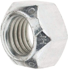 Value Collection - 7/8-9 UNC Grade C Hex Lock Nut with Distorted Thread - 1-5/16" Width Across Flats, 49/64" High, Cadmium Clear-Plated Finish - Best Tool & Supply