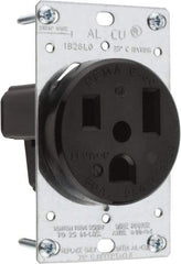 Leviton - 250 VAC, 50 Amp, 6-50P NEMA Configuration, Black, Industrial Grade, Self Grounding Single Receptacle - 1 Phase, 2 Poles, 3 Wire, Flush Mount, Tamper Resistant - Best Tool & Supply