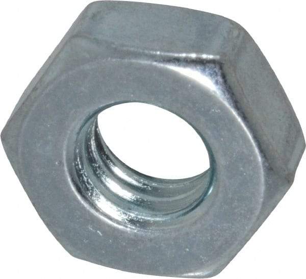 Value Collection - 5/16-18 UNC Steel Right Hand Machine Screw Hex Nut - 9/16" Across Flats, 7/32" High, Zinc Clear Finish - Best Tool & Supply