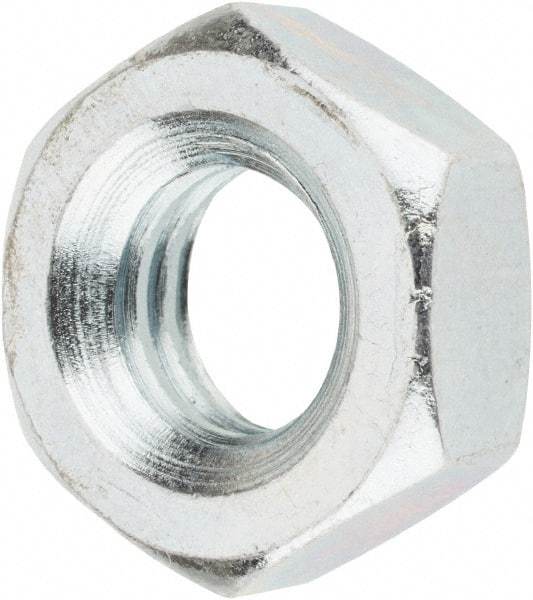 Value Collection - 3/8-16 UNC Steel Right Hand Machine Screw Hex Nut - 5/8" Across Flats, 1/4" High, Zinc Clear Finish - Best Tool & Supply