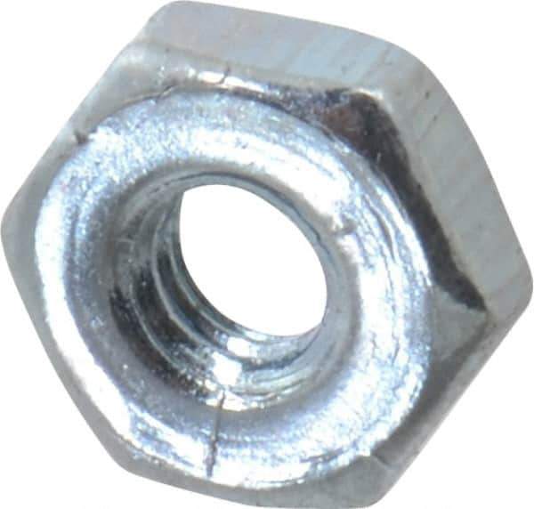 Value Collection - #2-64 UN Steel Right Hand Machine Screw Hex Nut - 3/16" Across Flats, 0.066" High, Zinc-Plated Finish, 2B Class of Fit - Best Tool & Supply