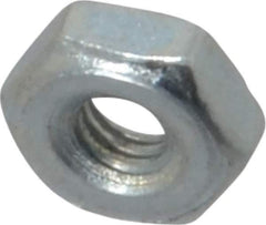 Value Collection - #4-48 UN Steel Right Hand Machine Screw Hex Nut - 1/4" Across Flats, 0.098" High, Zinc-Plated Finish, 2B Class of Fit - Best Tool & Supply