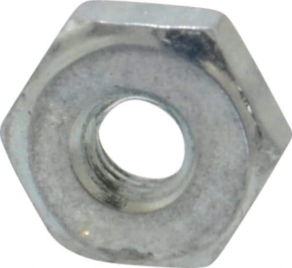 Value Collection - #6-40 UN Steel Right Hand Machine Screw Hex Nut - 5/16" Across Flats, 0.114" High, Zinc-Plated Finish, 2B Class of Fit - Best Tool & Supply