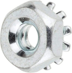 Value Collection - #6-32, Zinc Plated, Steel Hex Nut with External Tooth Washer - 11/32" Washer Diam, 5/16" Width Across Flats - Best Tool & Supply