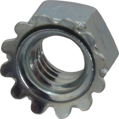 Value Collection - 5/16-18, Zinc Plated, Steel Hex Nut with External Tooth Washer - 19/32" Washer Diam, 1/2" Width Across Flats - Best Tool & Supply