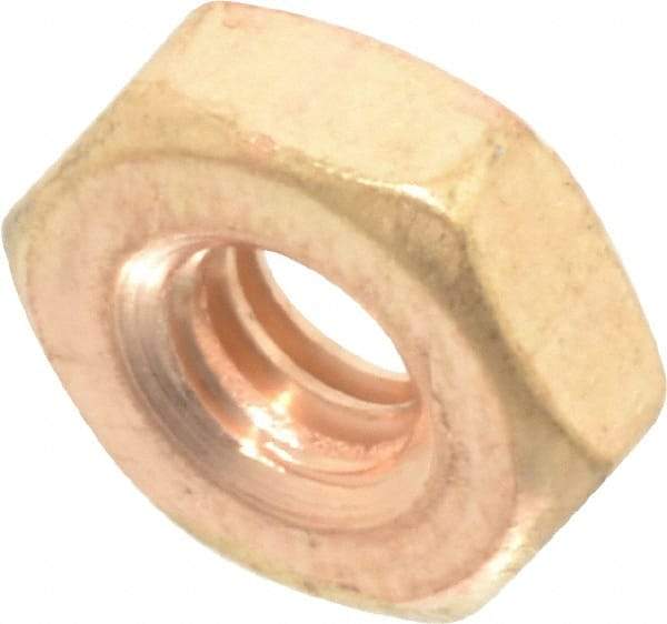 Value Collection - #8-32 UNC Silicon Bronze Right Hand Machine Screw Hex Nut - 11/32" Across Flats, 1/8" High, Uncoated - Best Tool & Supply