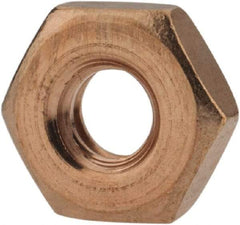 Value Collection - #10-24 UNC Silicon Bronze Right Hand Machine Screw Hex Nut - 3/8" Across Flats, 1/8" High, Uncoated - Best Tool & Supply