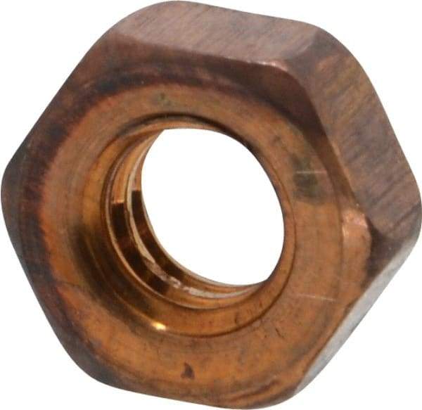 Value Collection - 1/4-20 UN Silicon Bronze Right Hand Machine Screw Hex Nut - 7/16" Across Flats, 3/16" High, Uncoated - Best Tool & Supply