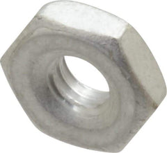 Value Collection - #8-32 UNC Aluminum Right Hand Machine Screw Hex Nut - 11/32" Across Flats, 1/8" High, Uncoated - Best Tool & Supply