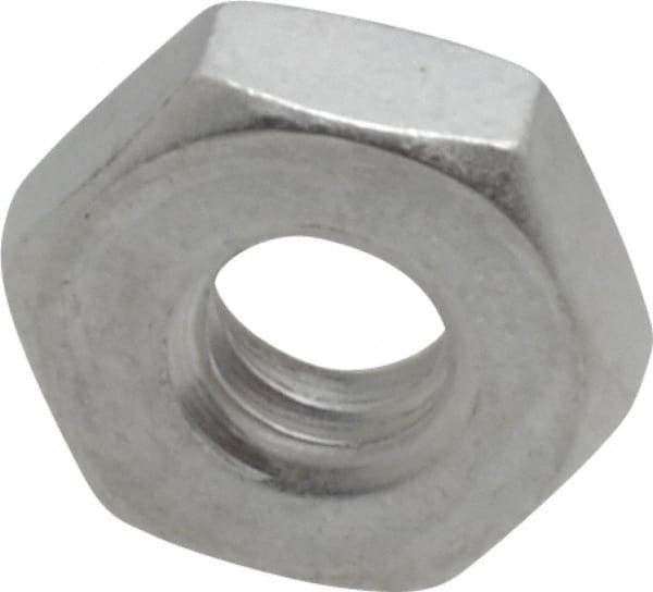 Value Collection - #10-24 UNC Aluminum Right Hand Machine Screw Hex Nut - 3/8" Across Flats, 1/8" High, Uncoated - Best Tool & Supply