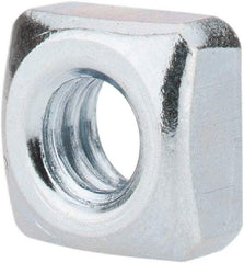 Value Collection - 1/4-20 Steel Square Nut - Zinc Plated, 7/16" Square Width x 7/32" Overall Height - Best Tool & Supply