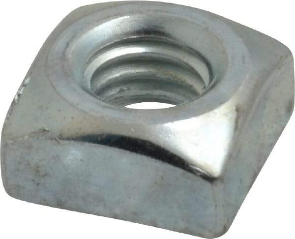 Value Collection - 5/16-18 Steel Square Nut - Zinc Plated, 9/16" Square Width x 17/64" Overall Height - Best Tool & Supply