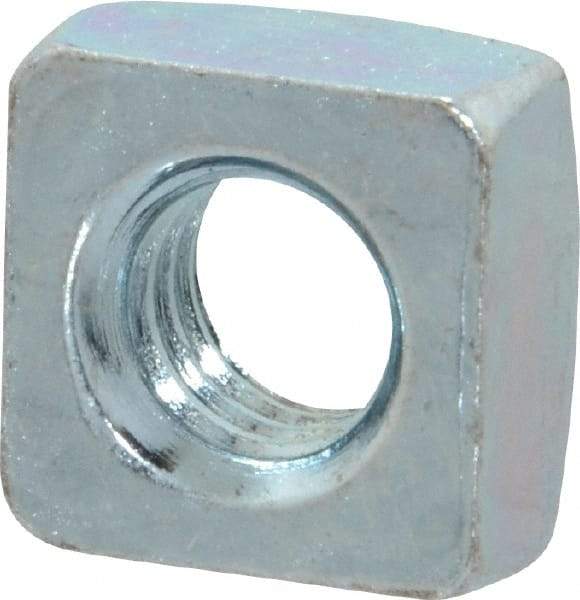 Value Collection - 3/8-16 Steel Square Nut - Zinc Plated, 5/8" Square Width x 21/64" Overall Height - Best Tool & Supply