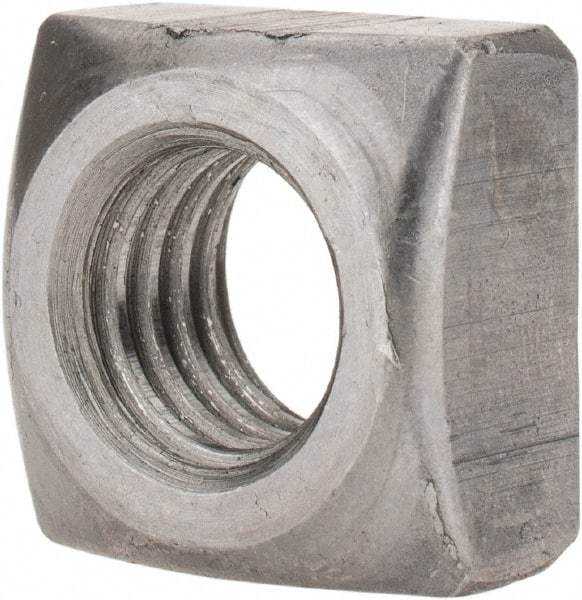 Value Collection - 1/2-13 Steel Square Nut - Uncoated, 13/16" Square Width x 7/16" Overall Height - Best Tool & Supply