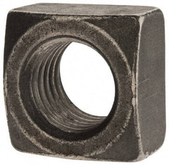 Value Collection - 1-8 Steel Square Nut - Uncoated, 1-1/2" Square Width x 7/8" Overall Height - Best Tool & Supply